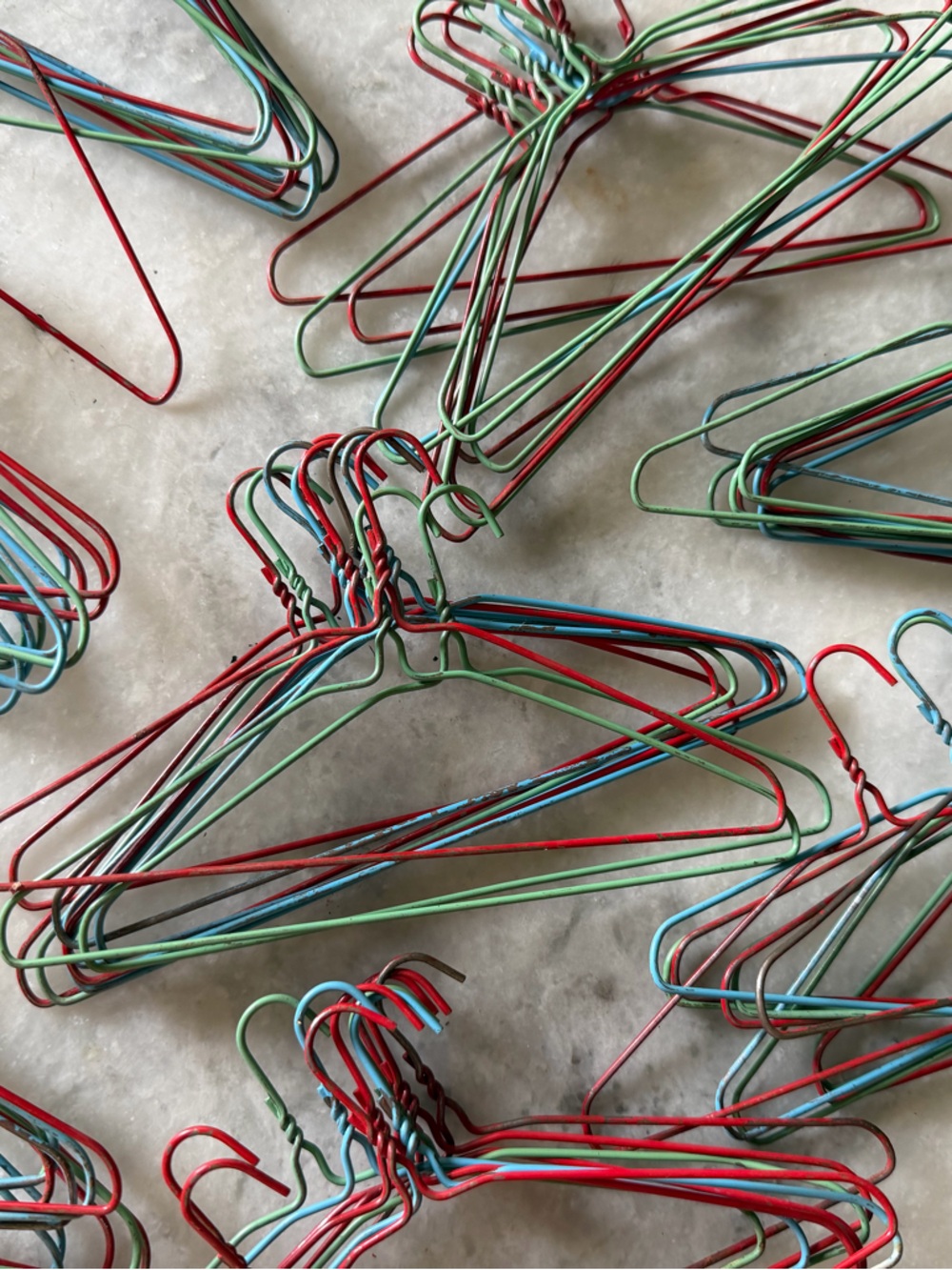 VTG Painted Wire Doll Clothes Hangers 6” Mixed Color Lot of 11